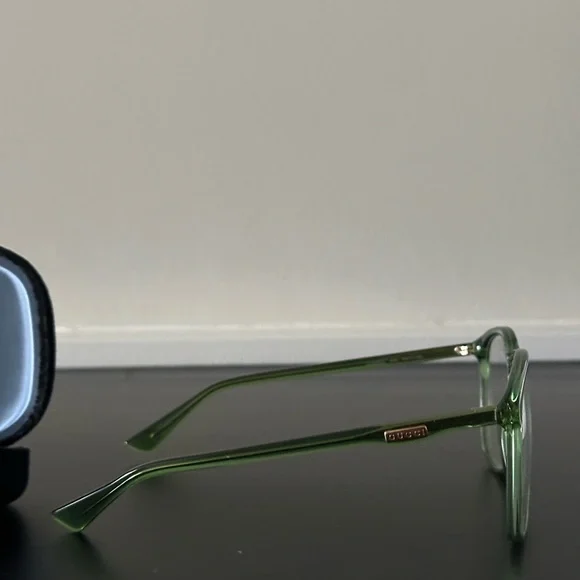 Gucci Transparent Green Glasses with Case - Picture 3 of 7